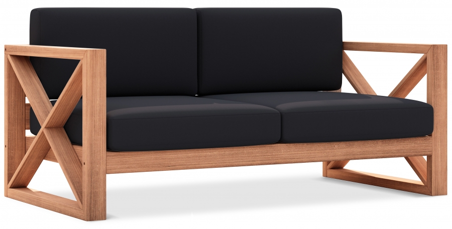 Anguilla 65" Water Resistant Fabric Upholsetered Outdoor Patio Loveseat