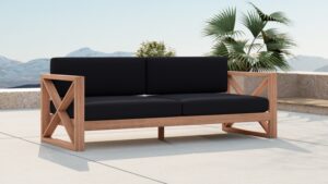 Anguilla 83" Water Resistant Fabric Upholsetered Outdoor Patio Sofa