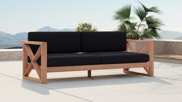 Anguilla 83" Water Resistant Fabric Upholsetered Outdoor Patio Sofa