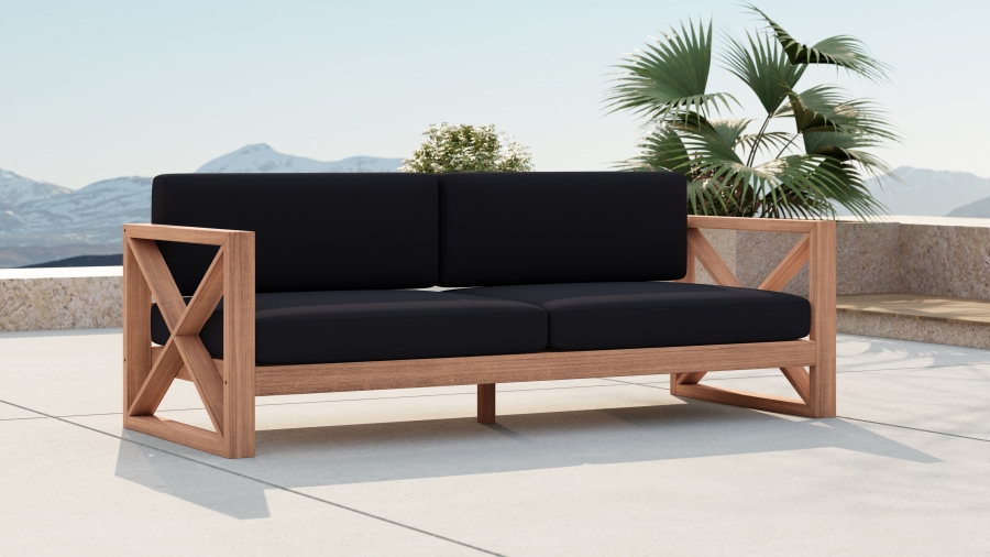 Anguilla 83" Water Resistant Fabric Upholsetered Outdoor Patio Sofa