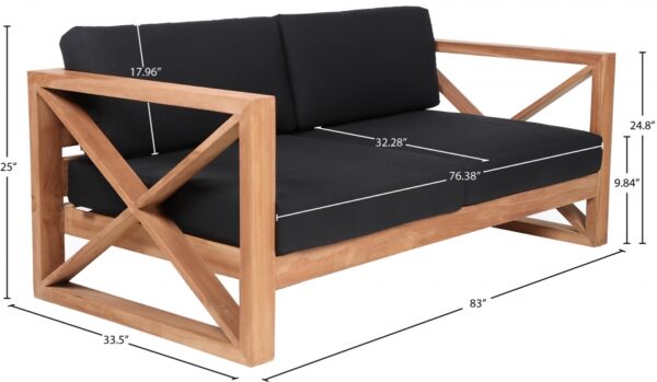 Anguilla 83" Water Resistant Fabric Upholsetered Outdoor Patio Sofa