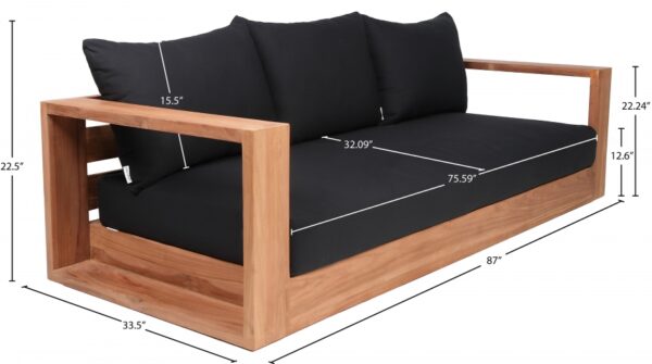 Tulum 87" Water Resistant Fabric Upholstered Outdoor Patio Sofa