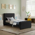 Stylus Boucle Fabric Upholstered Twin Bed