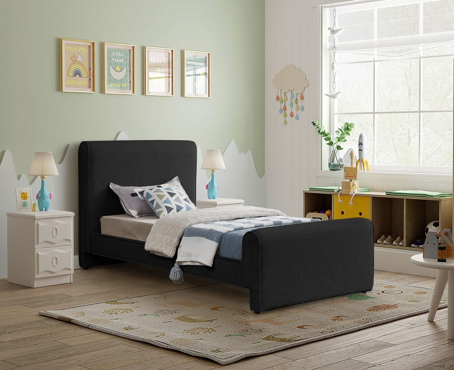 Stylus Boucle Fabric Upholstered Twin Bed