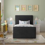 Stylus Boucle Fabric Upholstered Twin Bed