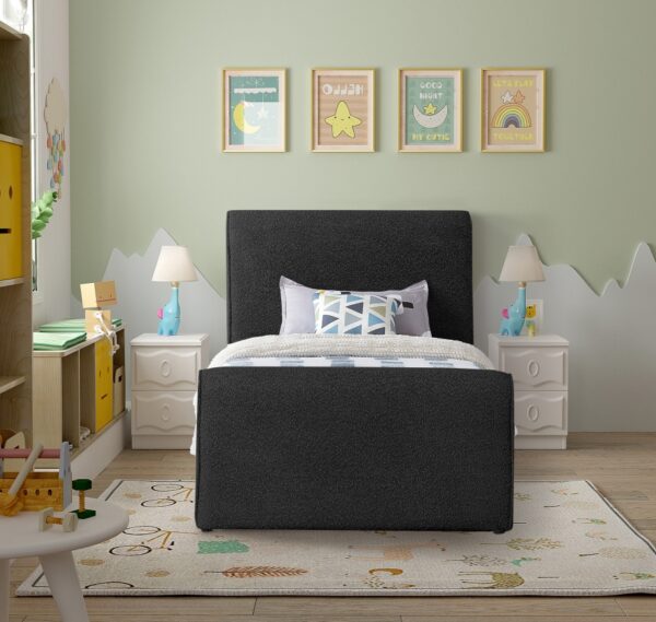 Stylus Boucle Fabric Upholstered Twin Bed