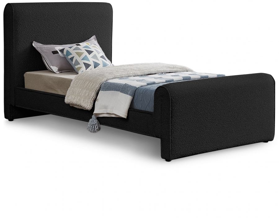 Stylus Boucle Fabric Upholstered Twin Bed