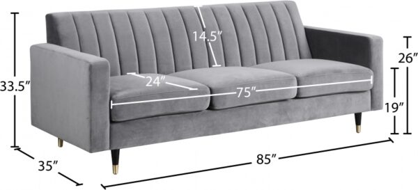 Lola 85" Velvet Upholstered Sofa