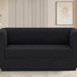 Kimora 64.5" Linen Textured Fabric Upholstered Loveseat