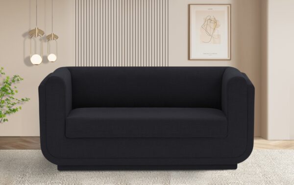 Kimora 64.5" Linen Textured Fabric Upholstered Loveseat
