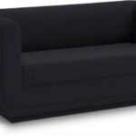 Kimora 64.5" Linen Textured Fabric Upholstered Loveseat