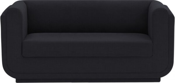 Kimora 64.5" Linen Textured Fabric Upholstered Loveseat