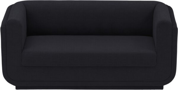 Kimora 64.5" Linen Textured Fabric Upholstered Loveseat