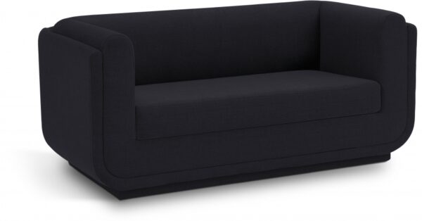 Kimora 64.5" Linen Textured Fabric Upholstered Loveseat