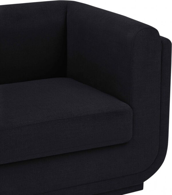 Kimora 64.5" Linen Textured Fabric Upholstered Loveseat