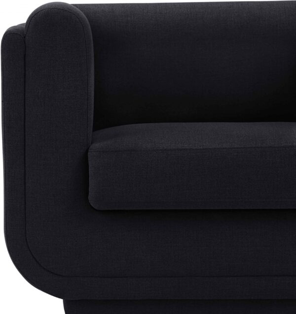 Kimora 64.5" Linen Textured Fabric Upholstered Loveseat