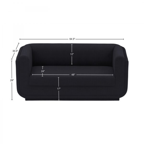 Kimora 64.5" Linen Textured Fabric Upholstered Loveseat