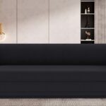 Kimora 86.5" Linen Textured Fabric Upholstered Sofa