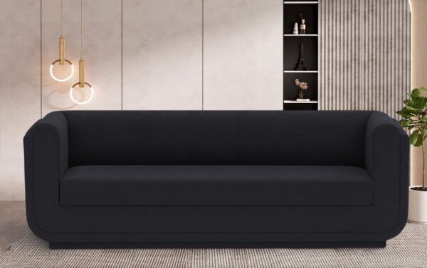 Kimora 86.5" Linen Textured Fabric Upholstered Sofa