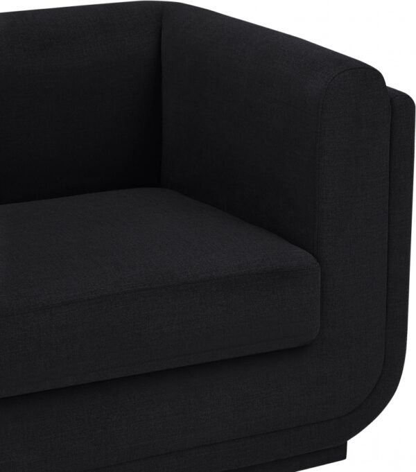 Kimora 86.5" Linen Textured Fabric Upholstered Sofa