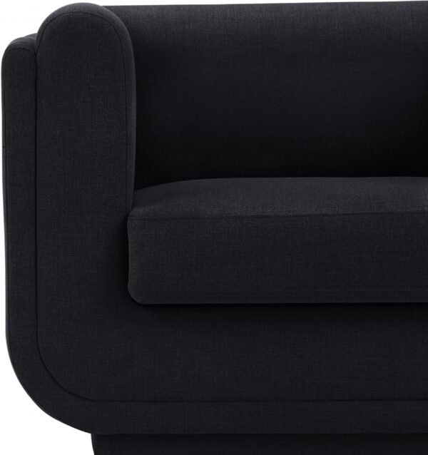 Kimora 86.5" Linen Textured Fabric Upholstered Sofa
