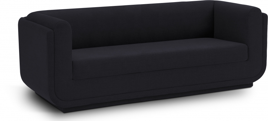 Kimora 86.5" Linen Textured Fabric Upholstered Sofa