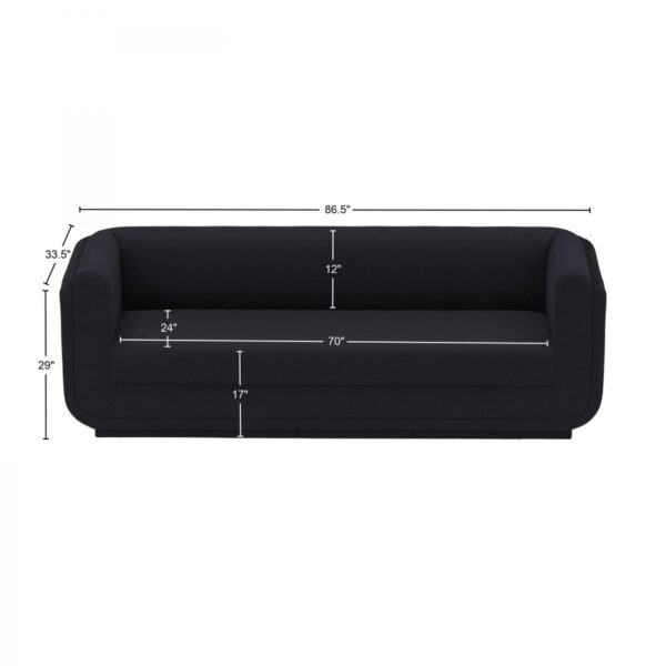 Kimora 86.5" Linen Textured Fabric Upholstered Sofa