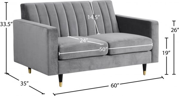 Lola 60" Velvet Upholstered Loveseat