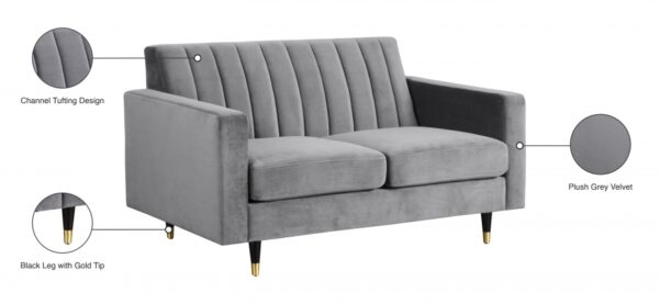Lola 60" Velvet Upholstered Loveseat