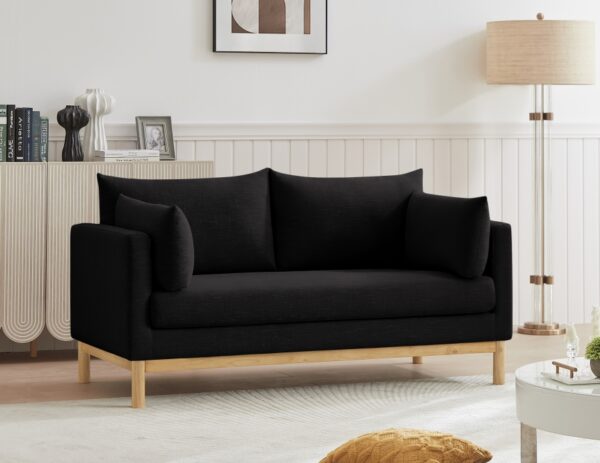 Langham 66" Linen Textured Fabric Upholstered Loveseat
