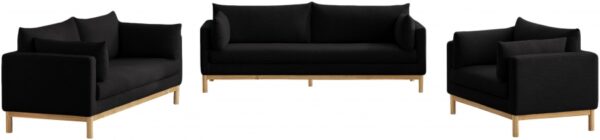 Langham 66" Linen Textured Fabric Upholstered Loveseat