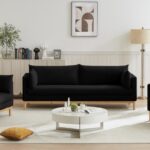 Langham 66" Linen Textured Fabric Upholstered Loveseat