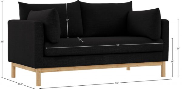 Langham 66" Linen Textured Fabric Upholstered Loveseat
