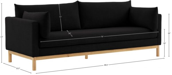 Langham 89.5" Linen Textured Fabric Upholstered Sofa