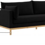 Langham 89.5" Linen Textured Fabric Upholstered Sofa