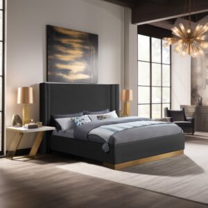 Halton Boucle Fabric Upholstered Bed