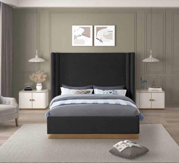 Halton Boucle Fabric Upholstered Bed