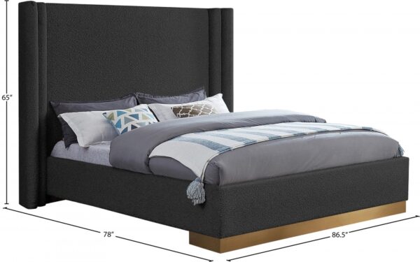 Halton Boucle Fabric Upholstered Bed