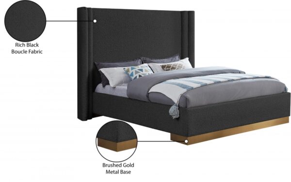 Halton Boucle Fabric Upholstered Bed