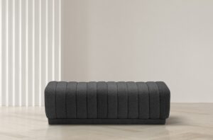 Heathrow Boucle Fabric Upholstered Bench