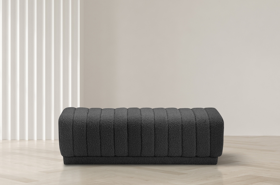 Heathrow Boucle Fabric Upholstered Bench