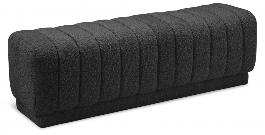 Heathrow Boucle Fabric Upholstered Bench