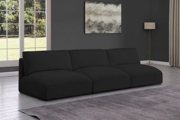 Ease 114" Fabric Upholstered 3pc. Armless Modular Sofa