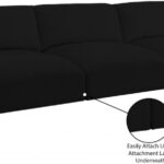 Ease 114" Fabric Upholstered 3pc. Armless Modular Sofa