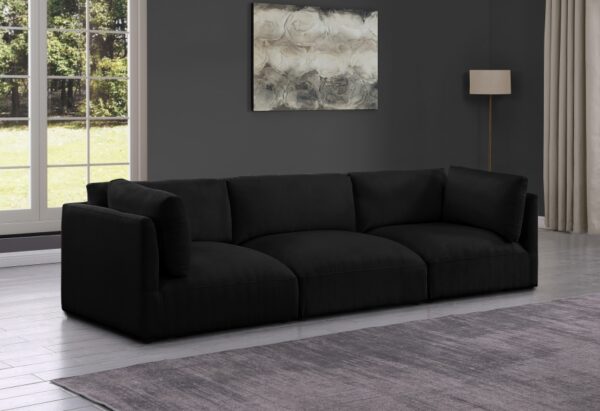 Ease 114" Fabric Upholstered 3pc. Modular Sofa