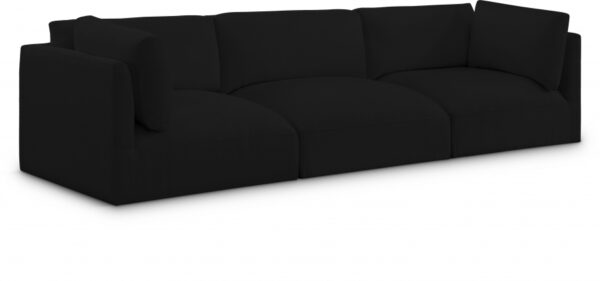 Ease 114" Fabric Upholstered 3pc. Modular Sofa