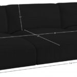 Ease 114" Fabric Upholstered 3pc. Modular Sofa