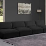 Ease 152" Fabric Upholstered 4pc. Armless Modular Sofa