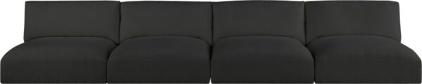 Ease 152" Fabric Upholstered 4pc. Armless Modular Sofa