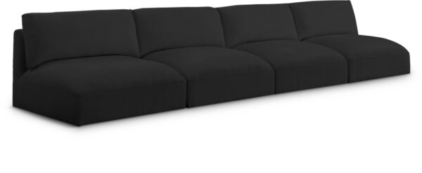 Ease 152" Fabric Upholstered 4pc. Armless Modular Sofa